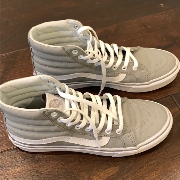 gray high top vans womens